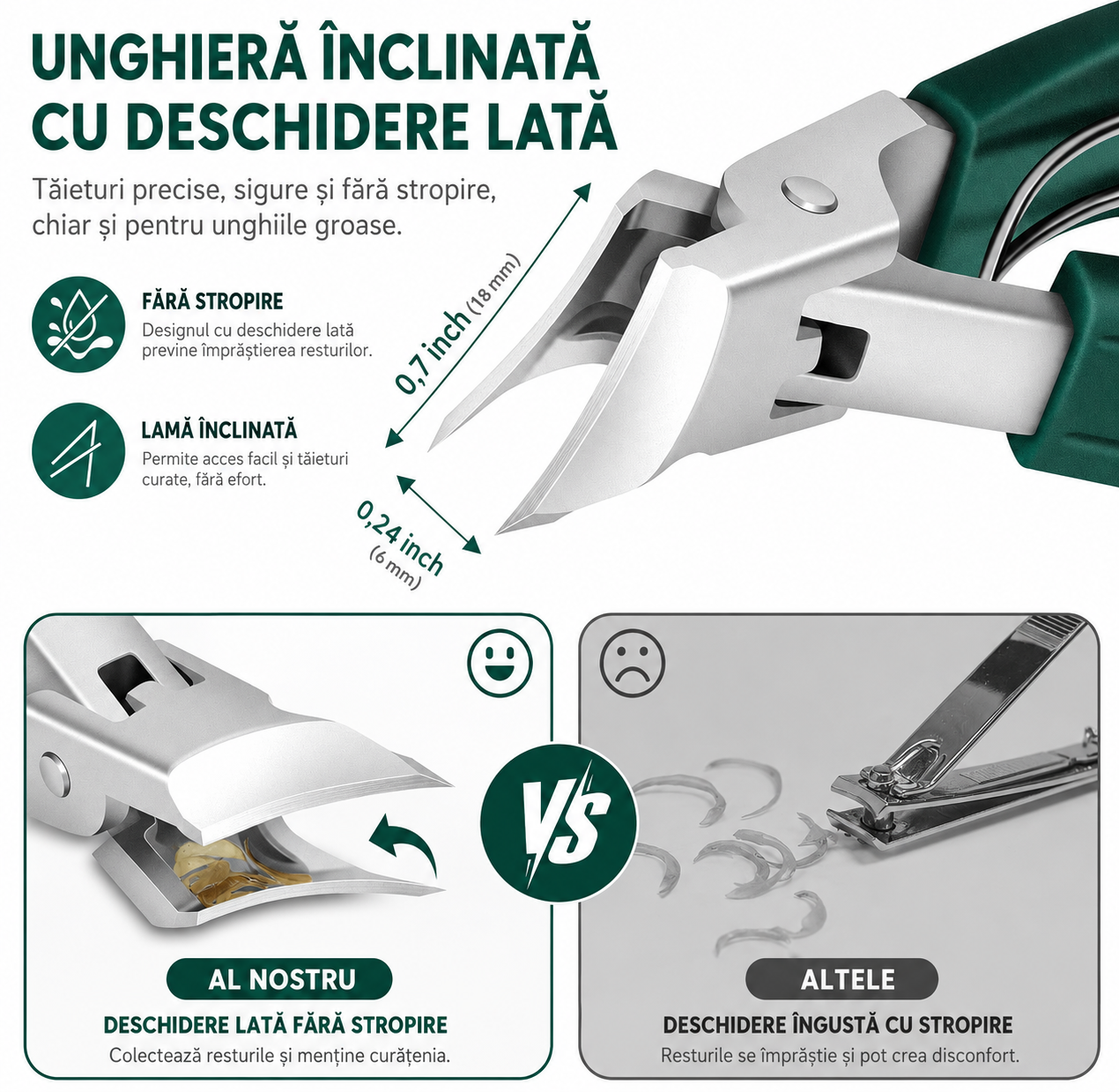 Unghieră Premium cu Deschidere Extra-Largă