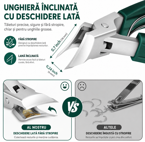 Unghieră Premium cu Deschidere Extra-Largă